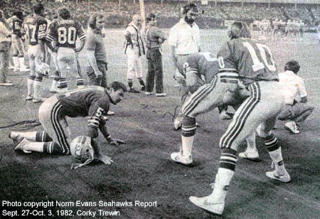 Photo from Norm Evans' Seahawks Report, 1982