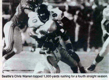 Chris Warren, Seattle Seahawks, scanned from Inside the Seahawks
