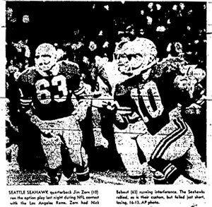 Nick Bebout and Jim Zorn Scanned from Seattle-PI Newspaper Archives