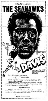 Jerry Davis Mini Poster Scanned from Seattle-PI Newspaper Archives
