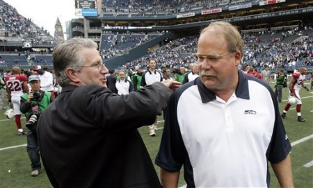 Seahawks CEO Tod Leiweke with Coach Mike Holmgren
