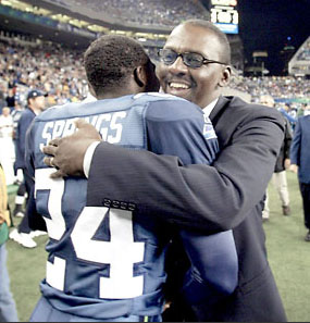 Kenny Easley & Shawn Springs at Easley's Ring of Honor celebration, 2002!